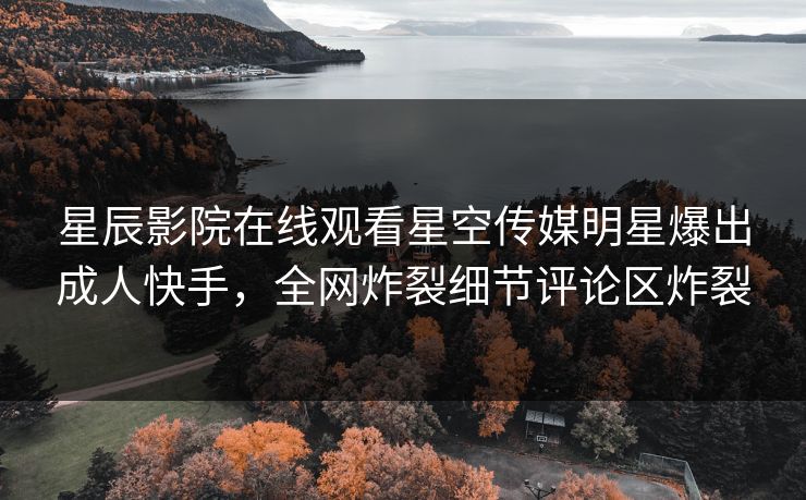 星辰影院在线观看星空传媒明星爆出成人快手，全网炸裂细节评论区炸裂