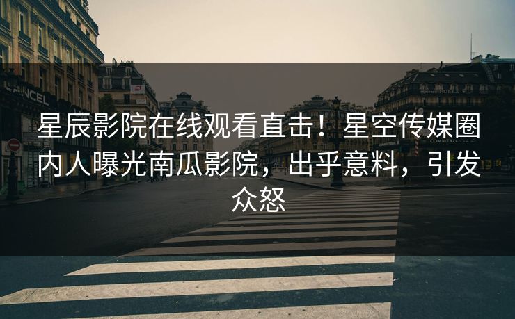 星辰影院在线观看直击！星空传媒圈内人曝光南瓜影院，出乎意料，引发众怒